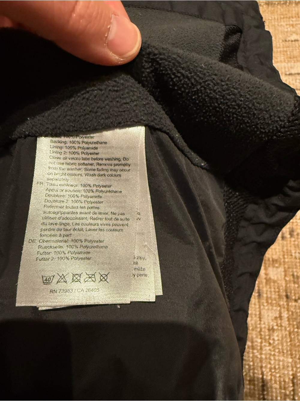 Helly Hansen Black Hooded Raincoat with White Zippers and Orange Pulls - Picture 6 of 6